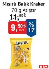 ATIŞTIR MISIRLI BALIK KRAKER 70 G fiyat ve kampanya bilgisi